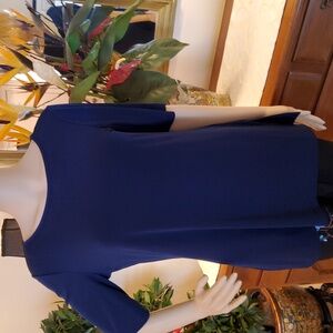 Susan Graver Modern Essentials Liquid Knit Top - Navy Blue